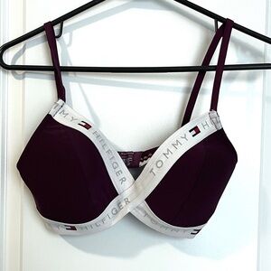 Burgundy Tommy Hilfiger Wiretree Bra with Light Lift Size: 34D